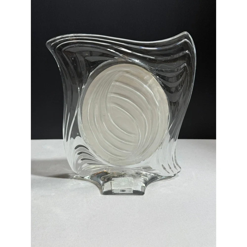 Mikasa Emotion Crystal Picture Frame WX242/575 Swirl Wave Glass Japan 4.5x6.5
